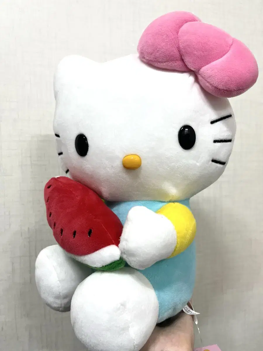 산리오 헬로키티 과일 수박 인형 25cm 애착 고양이 키티 새상품